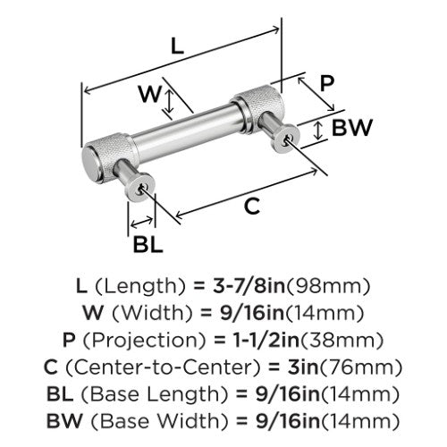 Faraday Zinc Polished Chrome Cabinet Pull 11