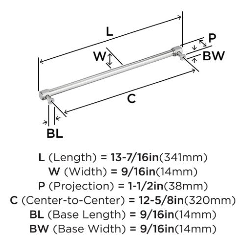 Faraday Zinc Polished Chrome Cabinet Pull 10