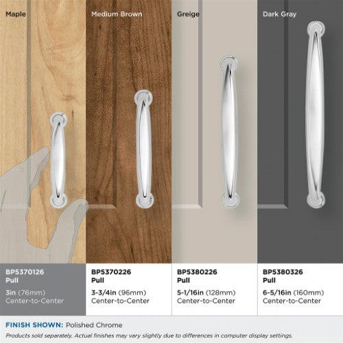 Kane Zinc Polished Chrome Cabinet Pull 37