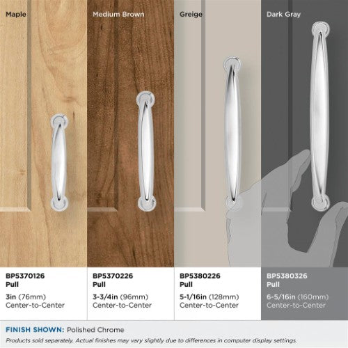 Kane Zinc Polished Chrome Cabinet Pull 36