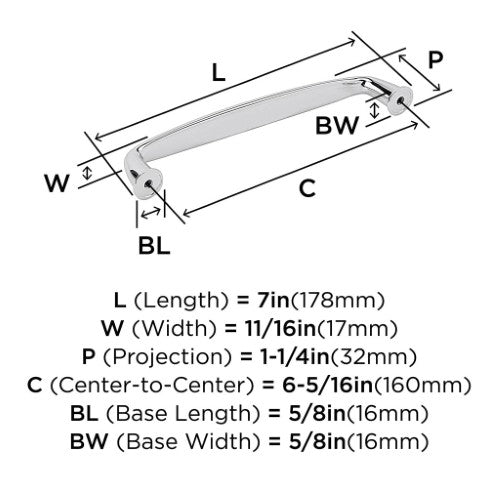 Kane Zinc Polished Chrome Cabinet Pull 10