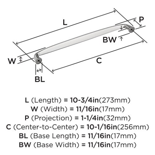 Kane Zinc Polished Chrome Cabinet Pull 13