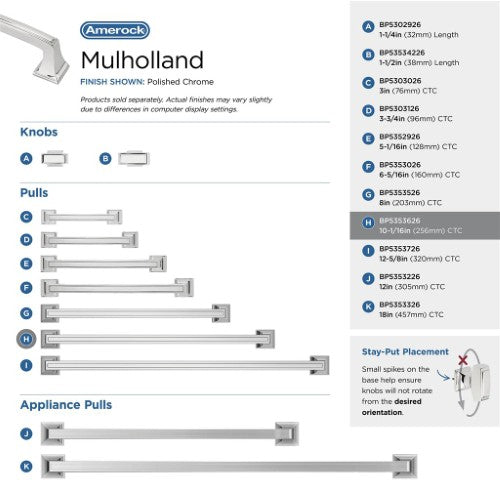 Mulholland Zinc Polished Chrome Cabinet Pull 39