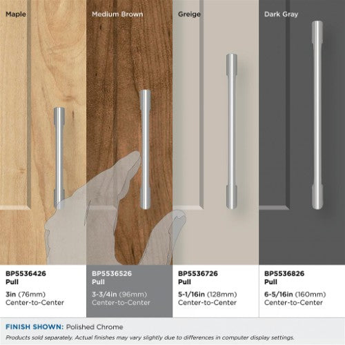 Riva Zinc Polished Chrome Cabinet Pull 32