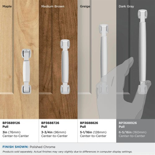 Stature Zinc Polished Chrome Cabinet Pull 34