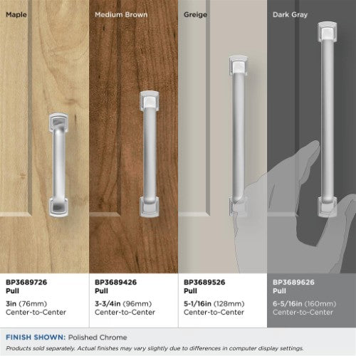 Surpass Zinc Polished Chrome Cabinet Pull 32