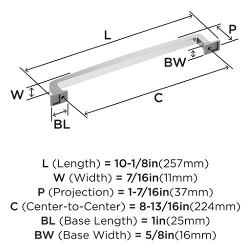 Westerly Zinc Polished Chrome Cabinet Pull 14