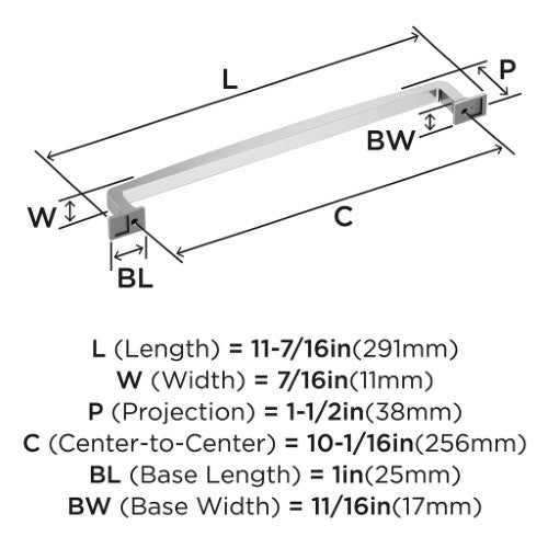 Westerly Zinc Polished Chrome Cabinet Pull 15