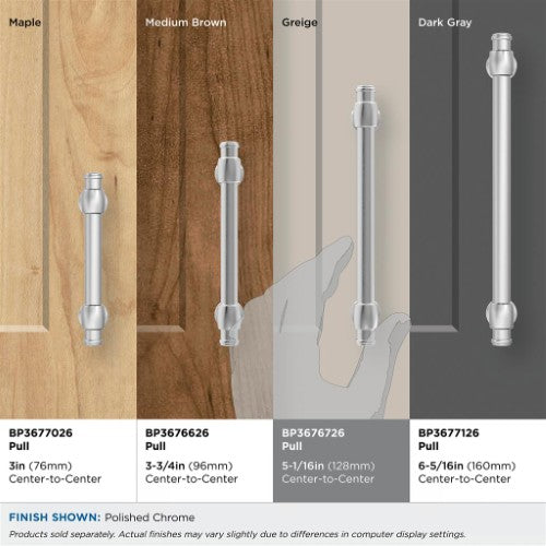 Winsome Zinc Polished Chrome Cabinet Pull 37