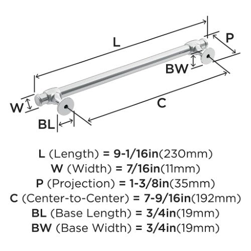 Winsome Zinc Polished Chrome Cabinet Pull 13