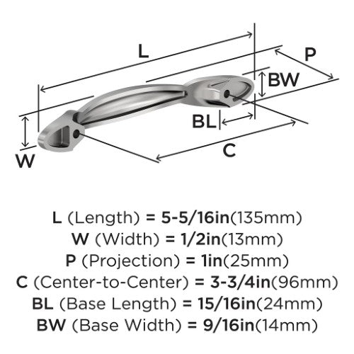 Intertwine Aluminum Polished Chrome Cabinet Pull 6