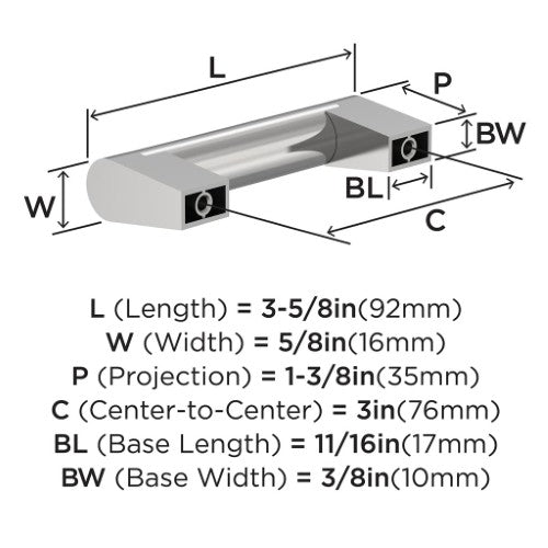 Composite Zinc Polished Chrome Cabinet Pull 6