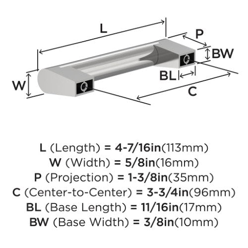 Composite Zinc Polished Chrome Cabinet Pull 7