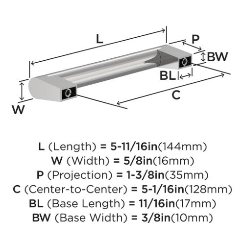 Composite Zinc Polished Chrome Cabinet Pull 8