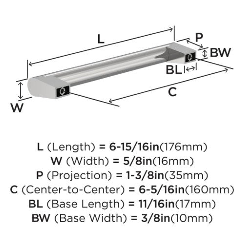 Composite Zinc Polished Chrome Cabinet Pull 9