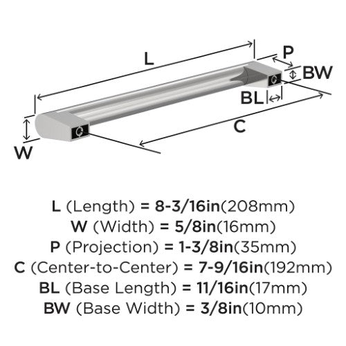 Composite Zinc Polished Chrome Cabinet Pull 10