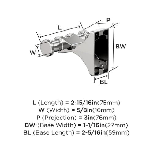 Davenport Zinc & Stainless Steel Chrome Hook 2