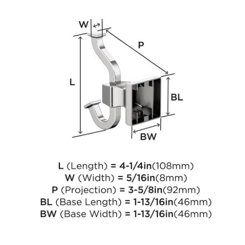 Mulholland Zinc Chrome Hook 2