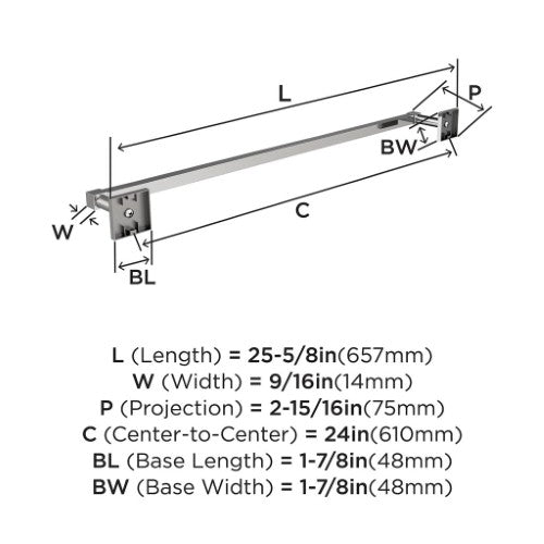 Appoint Zinc & Stainless Steel Chrome Towel Bar 6