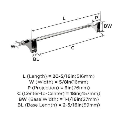 Davenport Zinc & Stainless Steel Chrome Towel Bar 3