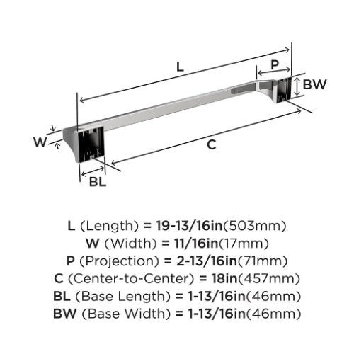 Mulholland Zinc & Stainless Steel Chrome Towel Bar 5