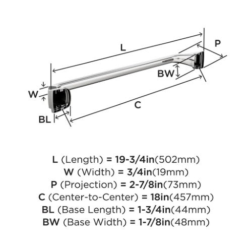 Revitalize Zinc & Stainless Steel Chrome Towel Bar 3
