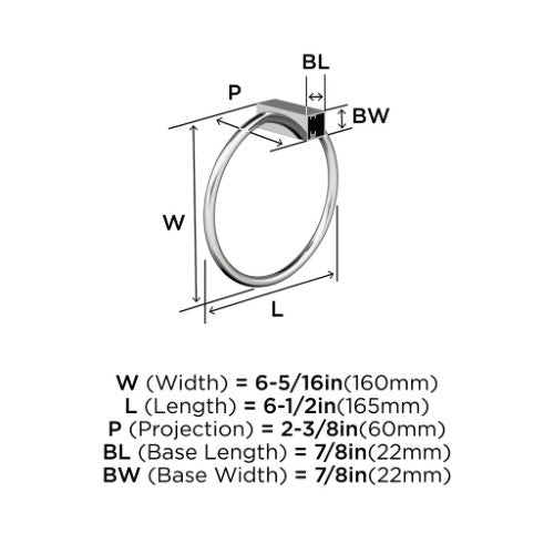 Monument Zinc & Aluminum Chrome Towel Ring 2