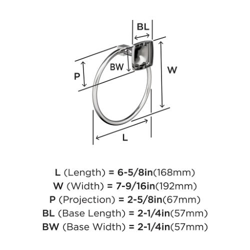 Stature Zinc & Aluminum Chrome Towel Ring 2