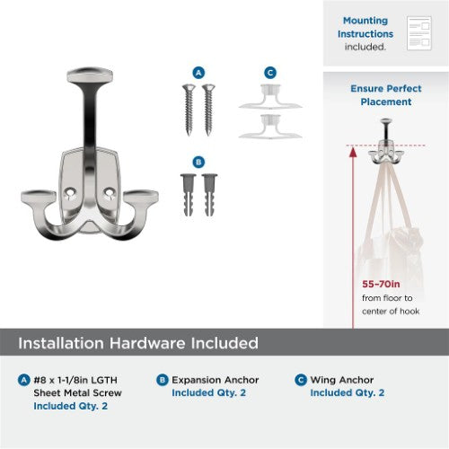 Vicinity Zinc Polished Chrome Hook 3