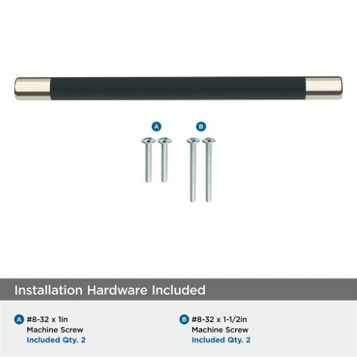Esquire Zinc  Polished Nickel / Black Bronze Cabinet Pull 5