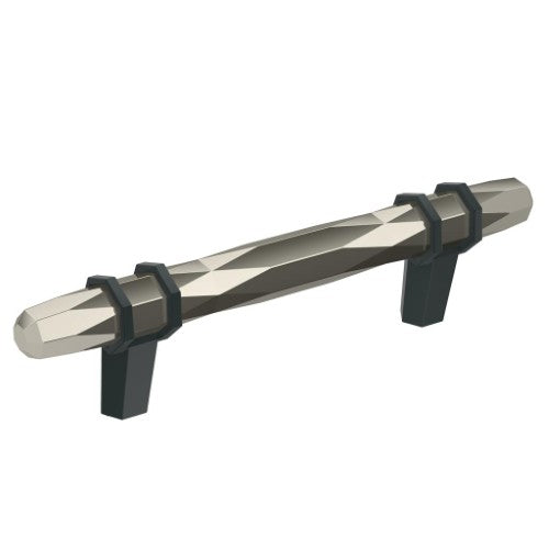 London Zinc Polished Nickel / Black Bronze Cabinet Pull 3