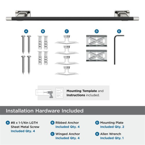 Esquire Zinc & Stainless Steel Polished Nickel / Black Bronze Towel Bar 5