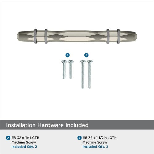 London Zinc Polished Nickel / Black Chrome Cabinet Pull 13