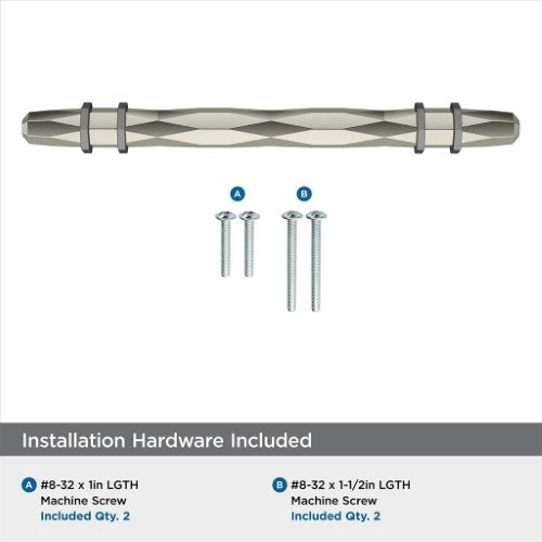 London Zinc Polished Nickel / Black Chrome Cabinet Pull 14