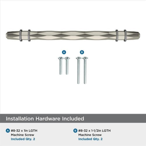 London Zinc Polished Nickel / Black Chrome Cabinet Pull 15