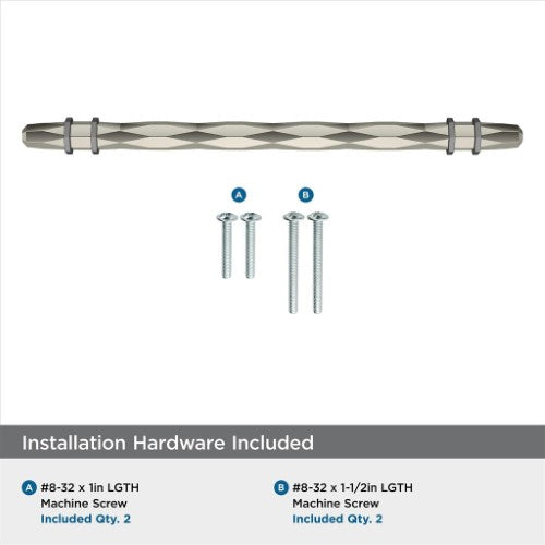 London Zinc Polished Nickel / Black Chrome Cabinet Pull 11