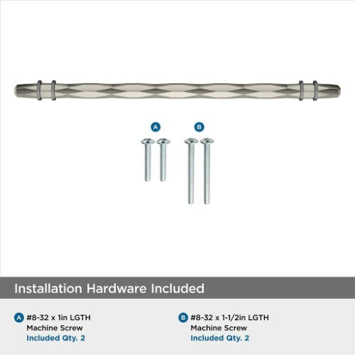 London Zinc Polished Nickel / Black Chrome Cabinet Pull 12