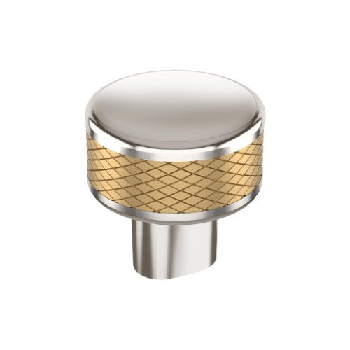 Esquire Zinc Polished Nickel / Champagne Bronze Cabinet Knob 1
