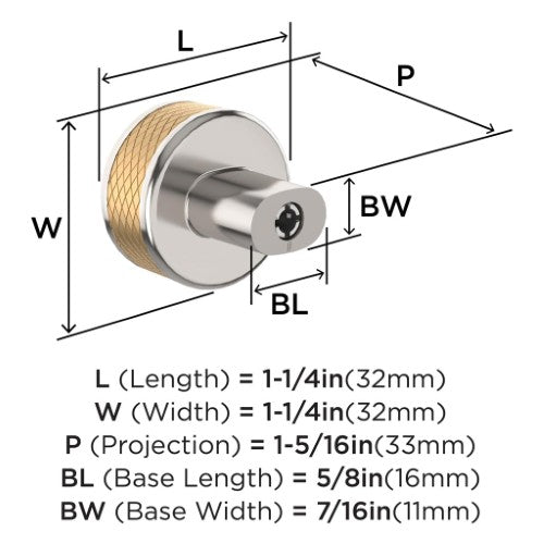 Esquire Zinc Polished Nickel / Champagne Bronze Cabinet Knob 2