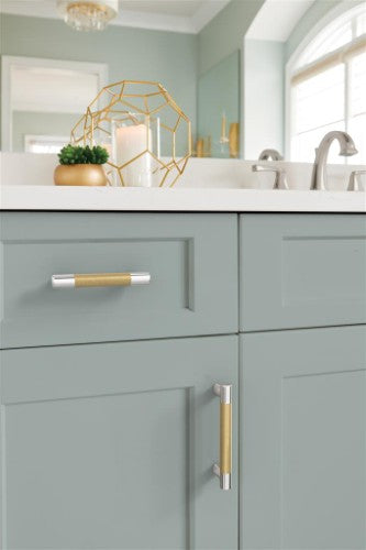 Esquire Zinc & Stainless Steel Polished Nickel / Champagne Bronze Cabinet Pull 17