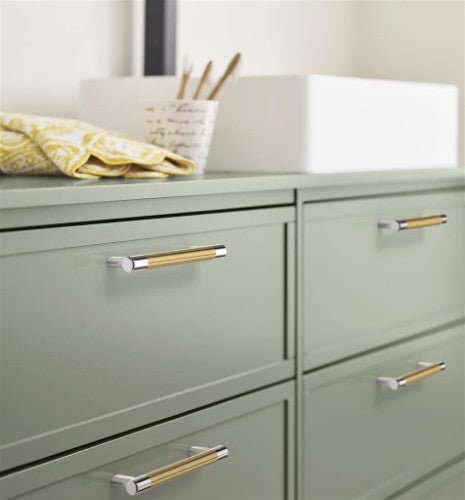 Esquire Zinc & Stainless Steel Polished Nickel / Champagne Bronze Cabinet Pull 20