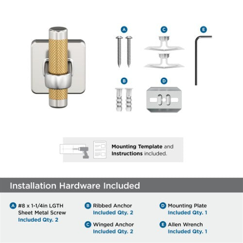 Esquire Zinc & Stainless Steel Polished Nickel / Champagne Bronze Hook 3
