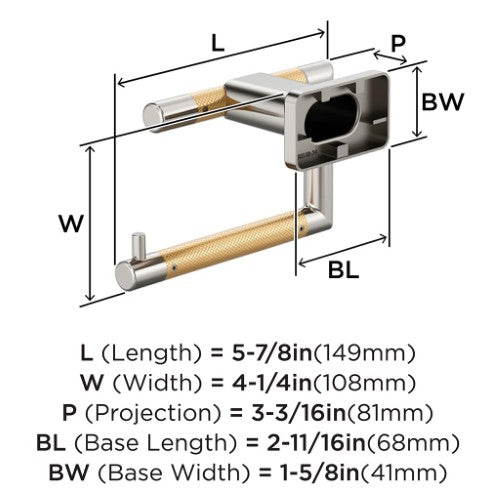 Esquire Zinc & Stainless Steel Polished Nickel / Champagne Bronze Toilet Paper Holder 2