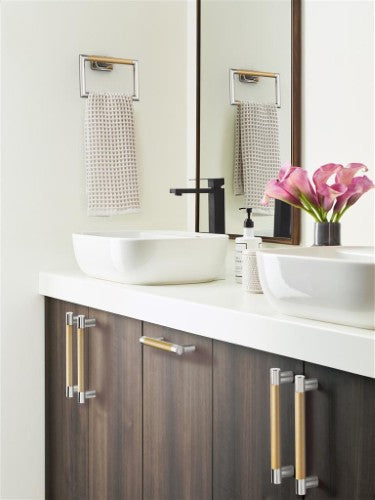 Esquire Zinc & Stainless Steel Polished Nickel / Champagne Bronze Towel Ring 4
