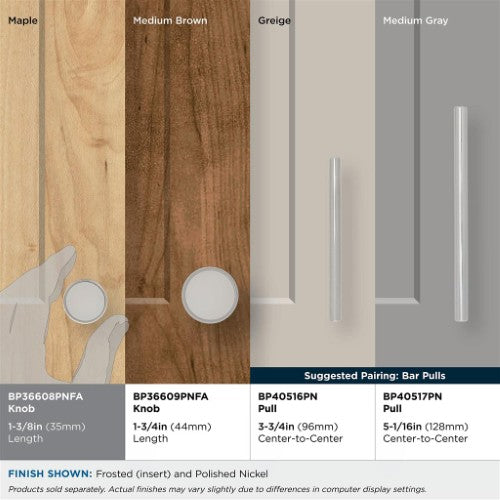 Oberon Zinc & Acrylic Polished Nickel / Frosted Acrylic Cabinet Knob 5