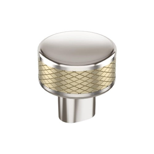 Esquire Zinc Polished Nickel / Golden Champagne Cabinet Knob 1