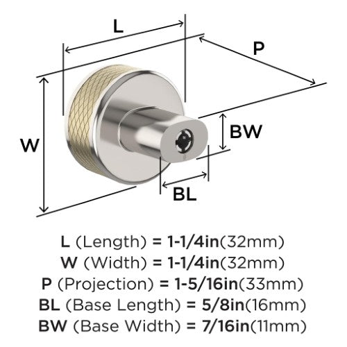 Esquire Zinc Polished Nickel / Golden Champagne Cabinet Knob 2