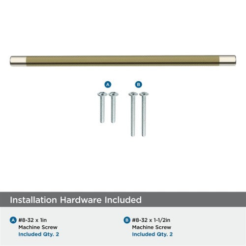 Esquire Zinc  Polished Nickel / Golden Champagne Cabinet Pull 21