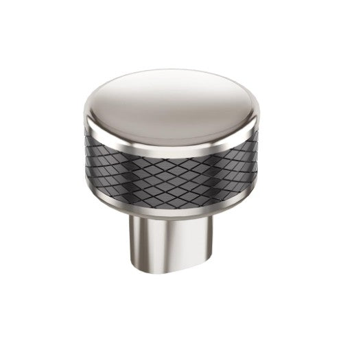 Esquire Zinc Polished Nickel / Gunmetal Cabinet Knob 1