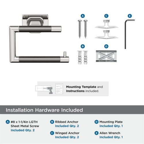 Esquire Zinc & Stainless Steel Polished Nickel / Gunmetal Toilet Paper Holder 3
